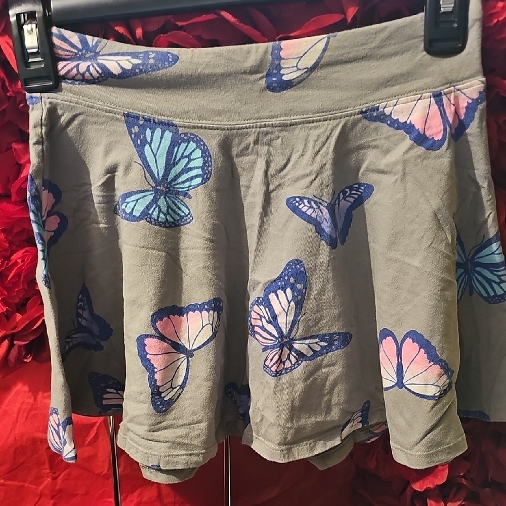 SO Butterfly Print Flowy Skirt Size 10